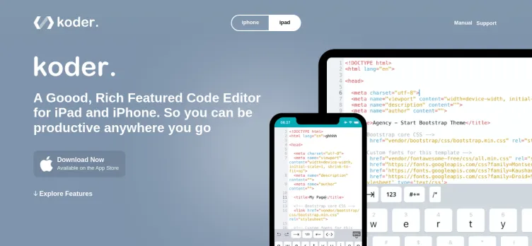 Screenshot Koder Code Editor