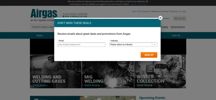 Screenshot Airgas USA