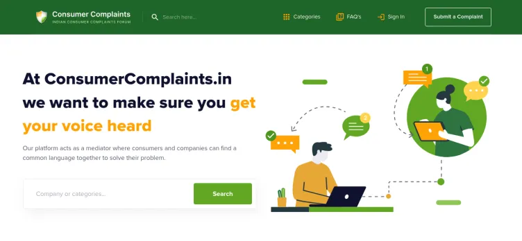 Screenshot Consumer Complaints