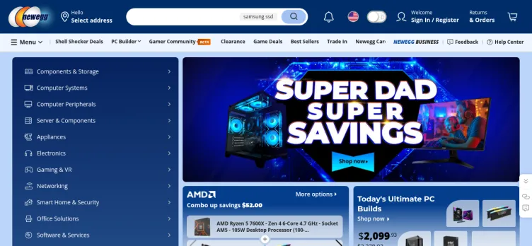 Screenshot Newegg