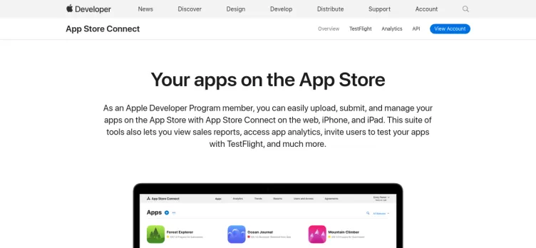 Screenshot App Store Connect