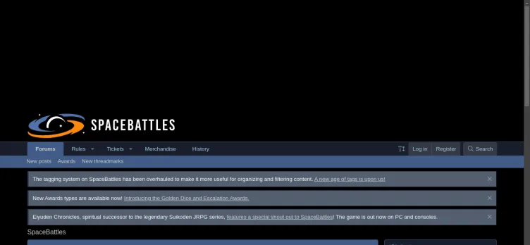 Screenshot SpaceBattles.com
