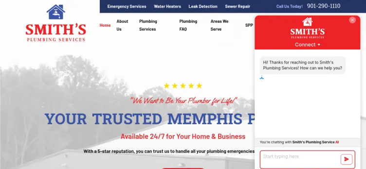 Screenshot Smith's Plumbing Service