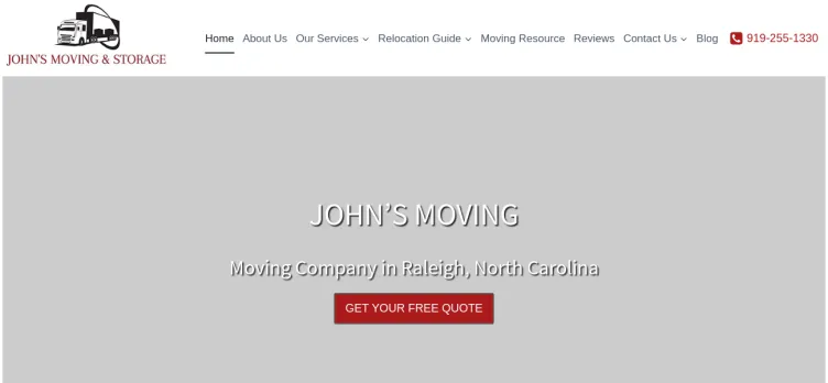 Screenshot John's Moving & Storage