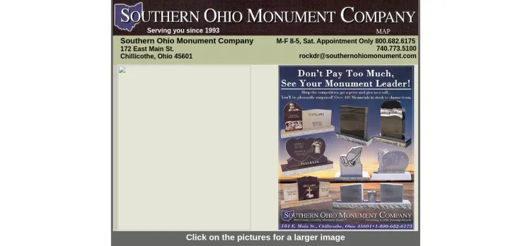 Screenshot Southern Ohio Monument Company
