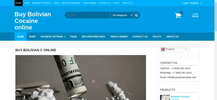 Screenshot Buy Bolivian Cocaine Online