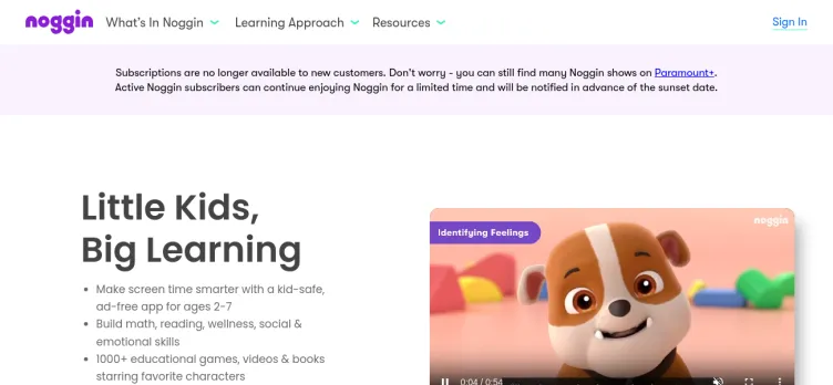Screenshot Noggin Preschool Learning App