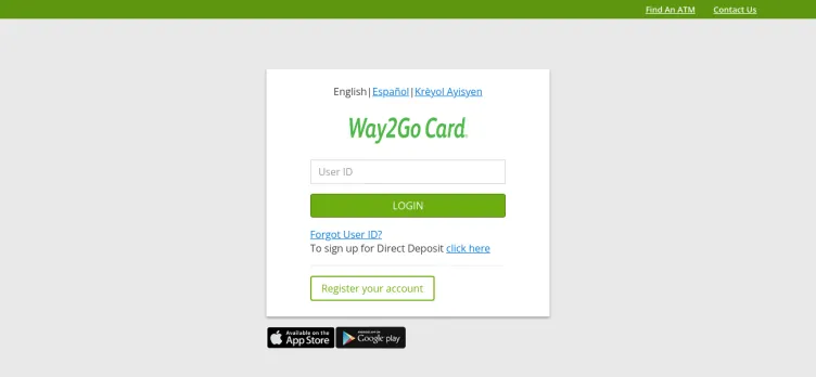 Screenshot Go Program Way2Go Card