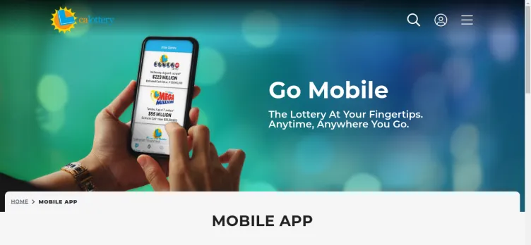 Screenshot CA Lottery Official App