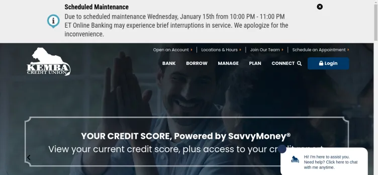 Screenshot Kemba Credit Union