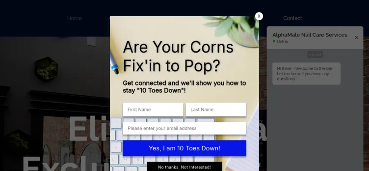 Screenshot AlphaMale Nail Care Service