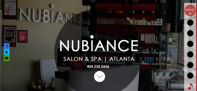 Screenshot Nubiance Salon & Spa