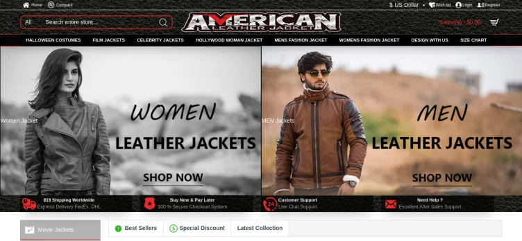 Screenshot AmericanLeatherJacket