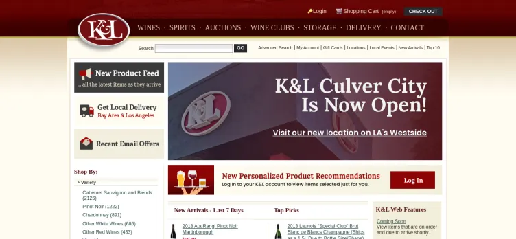 Screenshot K&L Wines
