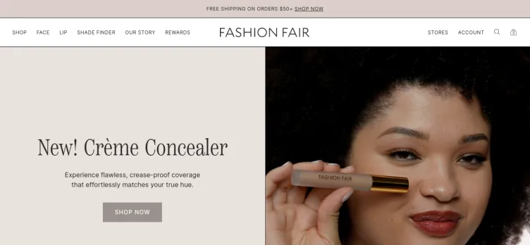 Screenshot Fashion Fair Cosmetics