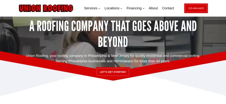 Screenshot Union Roofing Contractors, Incorporated