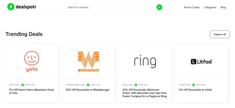 Screenshot DealSpotr