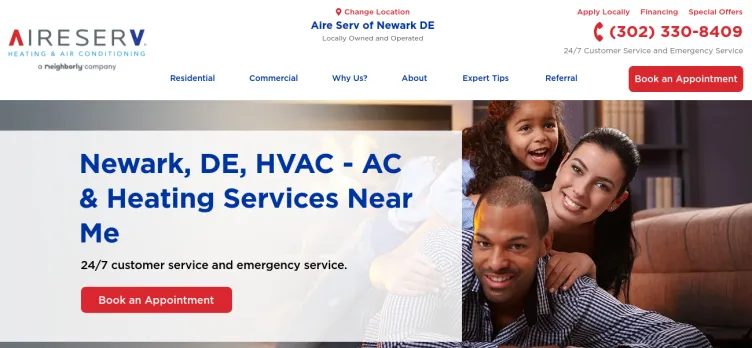 Screenshot Aire Serv of Newark DE
