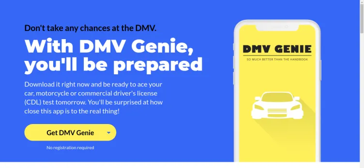 Screenshot DMV Practice Test Genie
