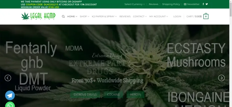 Screenshot Legal Hemp Online