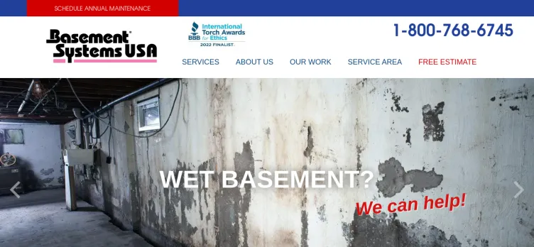 Screenshot Basement Systems USA