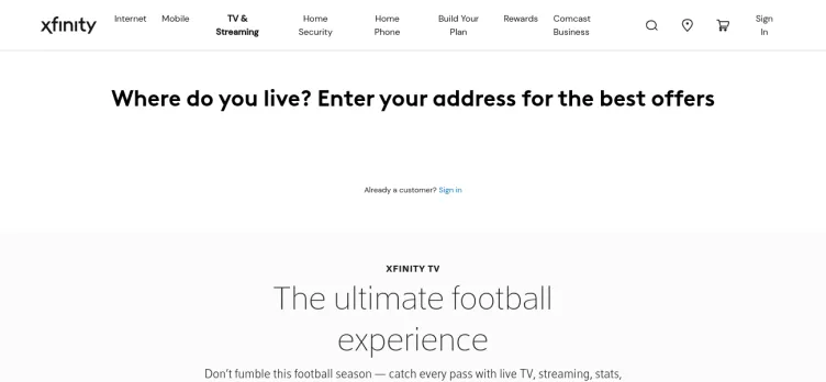 Screenshot Xfinity Stream