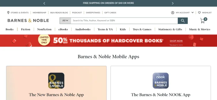 Screenshot Barnes & Noble NOOK