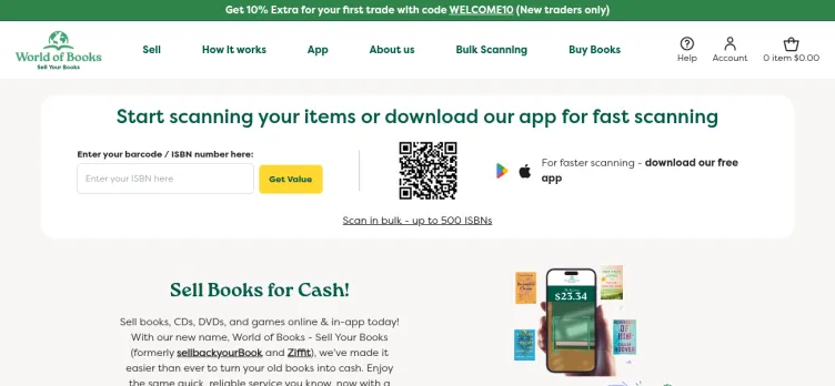 Screenshot sellbackyourBook.com