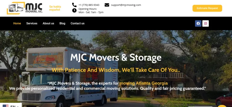 Screenshot MJC Moving & Storage