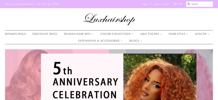 Screenshot Lux Hair Shop