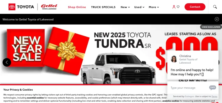 Screenshot Gettel Toyota of Lakewood