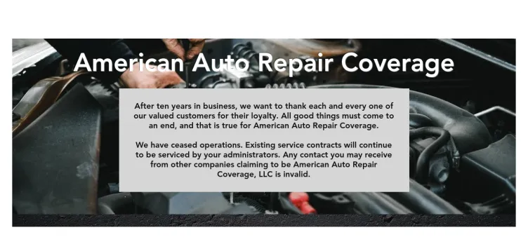 Screenshot American Auto Repair Coverage