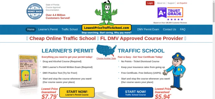 Screenshot LowestPriceTrafficSchool