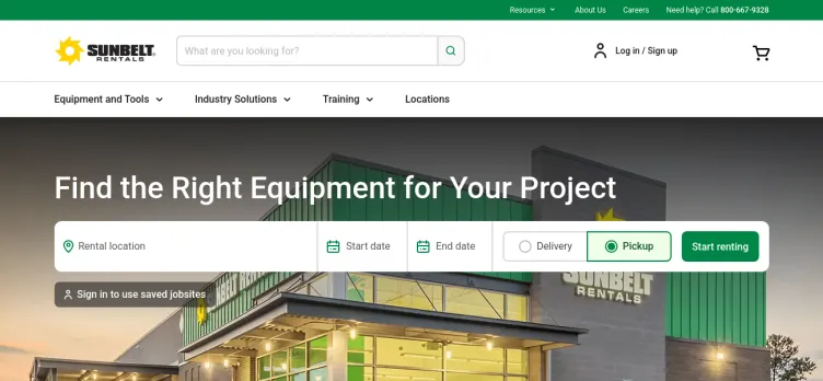 Screenshot Sunbelt Rentals