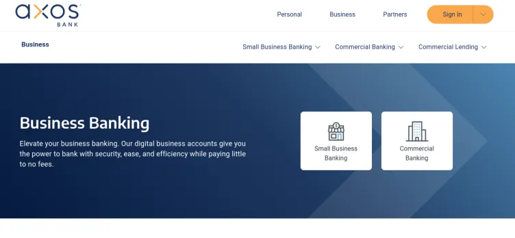 Screenshot Axos Business