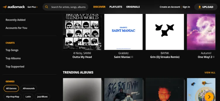 Screenshot Audiomack