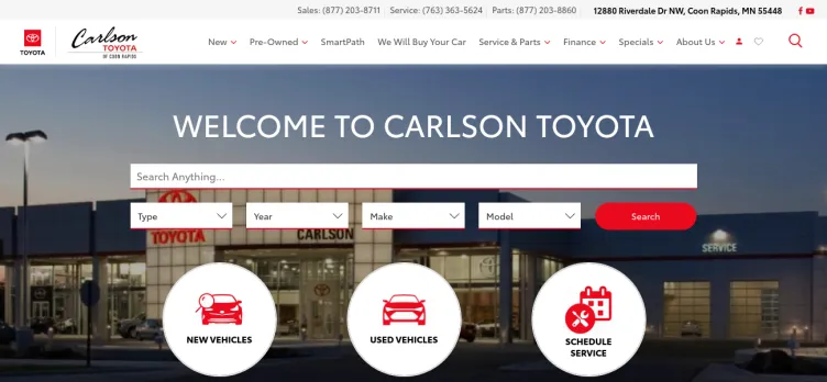 Screenshot Carlson Toyota