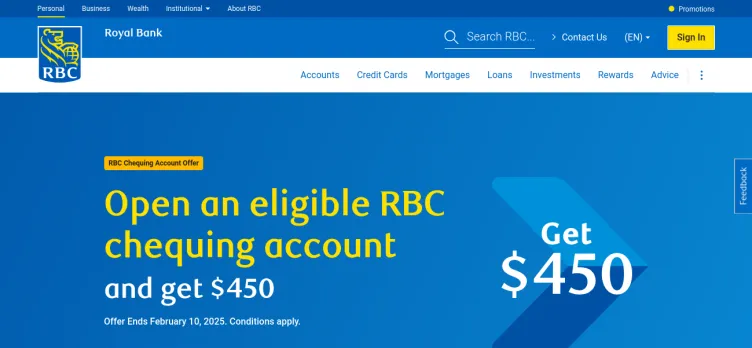 Screenshot Royal Bank of Canada