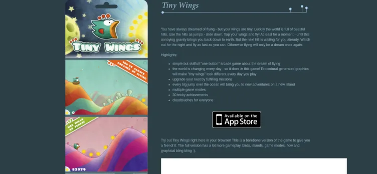 Screenshot Tiny Wings