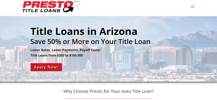 Screenshot Presto Loan Centers