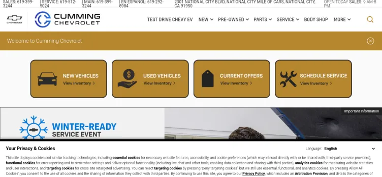 Screenshot Cumming Chevrolet