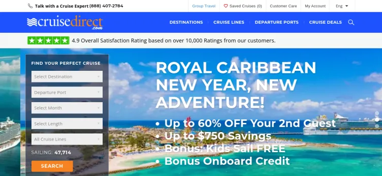 Screenshot CruiseDirect