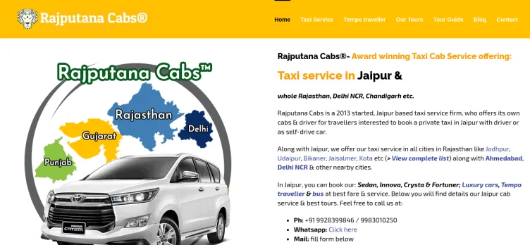 Screenshot Rajputana Cabs