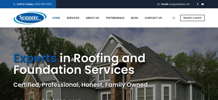 Screenshot Seagate Roofing and Foundation Services