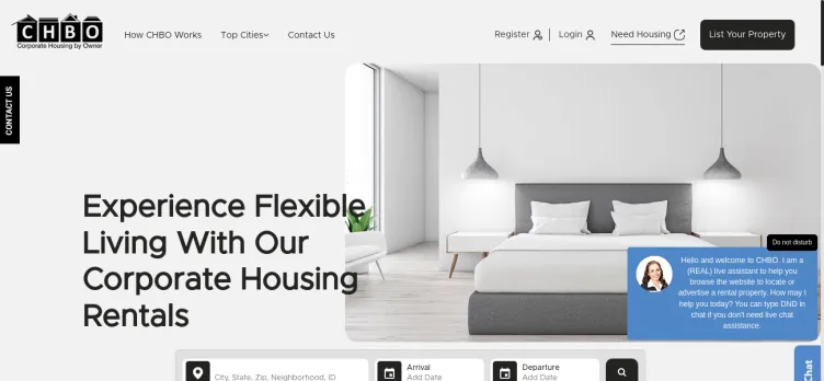 Screenshot Corporate Housing By Owner