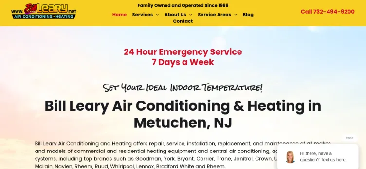 Screenshot Bill Leary Air Conditioning & Heating