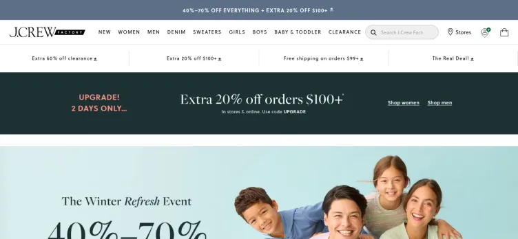 Screenshot J Crew Factory