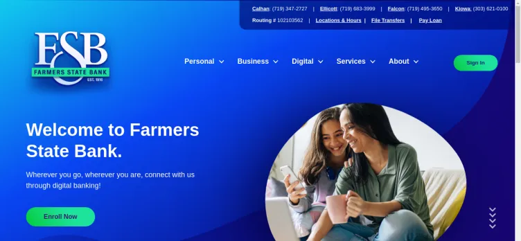 Screenshot Farmers State Bank