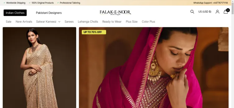 Screenshot Falak E Noor Boutique