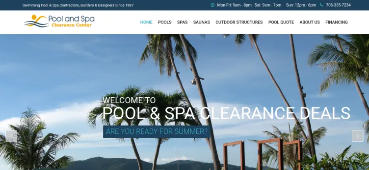 Screenshot Pool & Spa Clearance Center